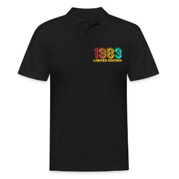 1983 né Né 1983 Cadeau Anniversaire - Polo Homme - noir - Devant - Kai (181cm)