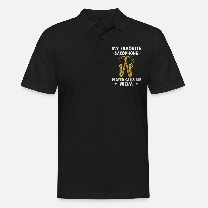 Saxophon Mutter Saxophonspieler - Männer Poloshirt - Schwarz