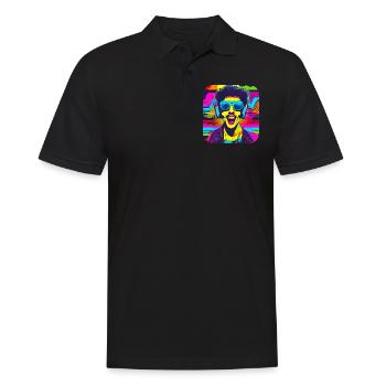 80s Party Vintage Theme Party - Men's Polo Shirt - black - Front - Kai (181cm)