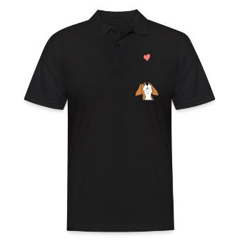 Beagle Mama Lover Cadeau Fille - Polo Homme - noir - Devant - Kai (181cm)