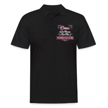 oma - Männer Poloshirt - Schwarz - Vorne - Kai (181cm)