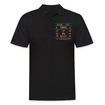 Befehl vom Spieß Ugly Christmas Sweater - Männer Poloshirt - Schwarz - Vorne - Kai (181cm)