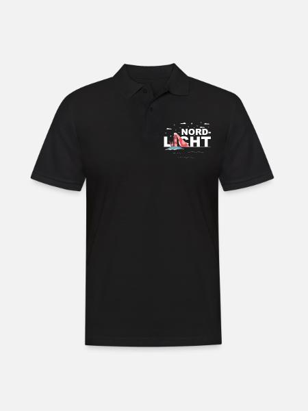 Nordlicht - Männer Poloshirt - Schwarz