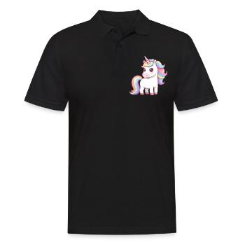 Licorne de dessin animé animalier - Polo Homme - noir - Devant - Kai (181cm)