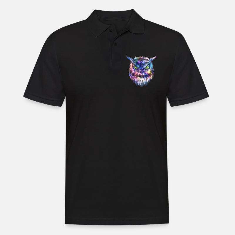 Eule I Kauz I Uhu I Tattoo Vogel Geschenk - Männer Poloshirt - Schwarz