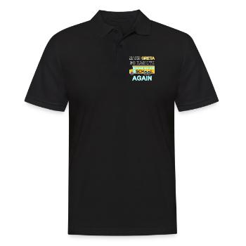 "Anti Greta", fridays for future, Klimaschutz,Co2 - Männer Poloshirt - Schwarz - Vorne - Kai (181cm)