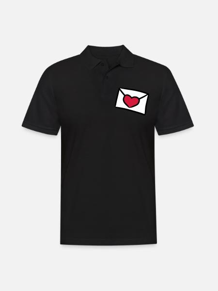 Lettre d'amour lettre d'amour lettre d'amour cadeau - Polo Homme - noir