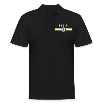 Inde - drapeau et armoiries - Polo Homme - noir - Devant - Kai (181cm)