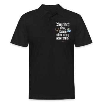 Bayrischer Dialekt Bayrisch is wia Latein Bayern - Männer Poloshirt - Schwarz - Vorne - Kai (181cm)