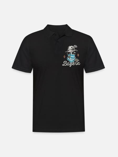 Freistaat Bayern T-Shirt Herren Bayrische Tracht - Männer Poloshirt - Schwarz