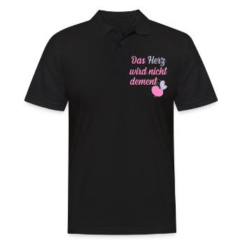 Das Herz wird nicht dement, Demenz, Schmetterling - Männer Poloshirt - Schwarz - Vorne - Kai (181cm)