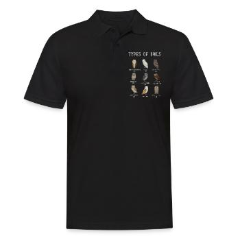 Owl Types, Owl, Owls, Snowy Owl, Barn Owl - Men's Polo Shirt - black - Front - Kai (181cm)