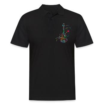 Guitares TShirt, guitariste et musique band - Polo Homme - noir - Devant - Kai (181cm)