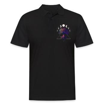 Mondphasen, Baum Des Lebens - Männer Poloshirt - Schwarz - Vorne - Kai (181cm)