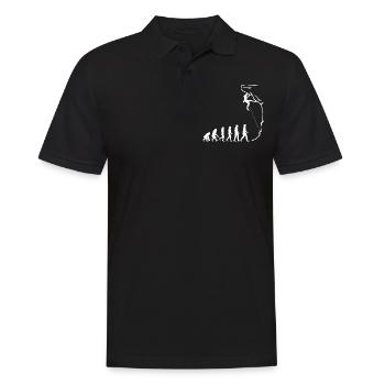 Evolution des Kletterns, Bouldern, Bergsteigen - Männer Poloshirt - Schwarz - Vorne - Kai (181cm)