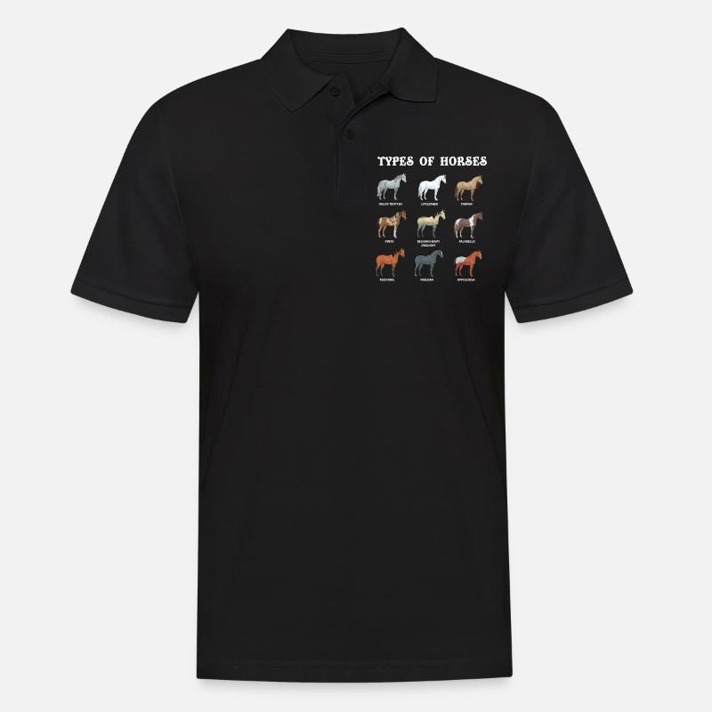Arten Von Pferden, Pferd, Araber - Männer Poloshirt - Schwarz