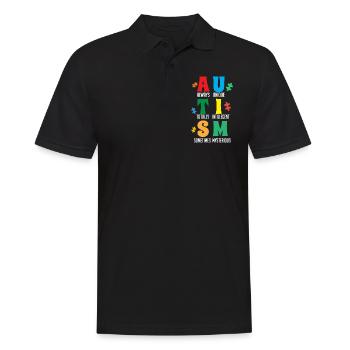 Autism, I Wear Blue, Autism Awareness - Men's Polo Shirt - black - Front - Kai (181cm)