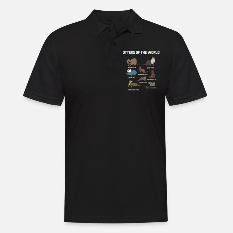 Otter Der Welt, Otter - Männer Poloshirt - Schwarz