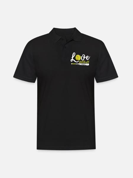 I Love Softball, Softball - Men's Polo Shirt - black