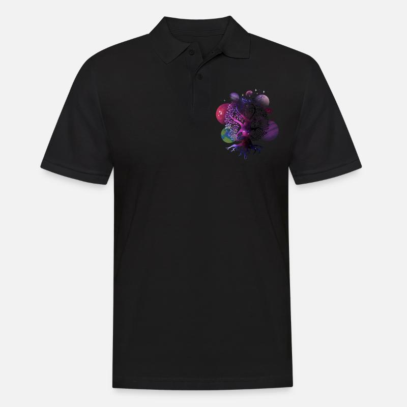 Arbre de la galaxie de la vie, planètes, système solaire, - Polo Homme - noir