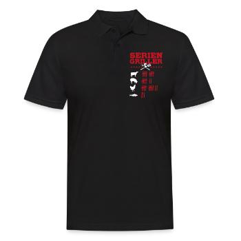 Seriengriller, Grill, BBQ, Fleischesser, Smoker - Männer Poloshirt - Schwarz - Vorne - Kai (181cm)
