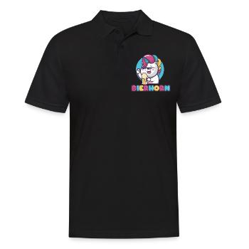 Einhorn, Einhörner, Bier, Bierhorn - Männer Poloshirt - Schwarz - Vorne - Kai (181cm)