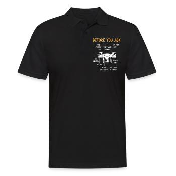 Drohnenpilot, Bevor Du Fragst - Männer Poloshirt - Schwarz - Vorne - Kai (181cm)