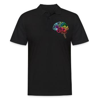 Neurologe Gehirnkarte - Männer Poloshirt - Schwarz - Vorne - Kai (181cm)