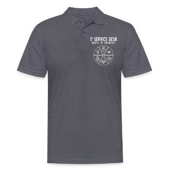 IT Service Desk Wheel of Answers - Men's Polo Shirt - charcoal grey - Front - Nico (186cm)
