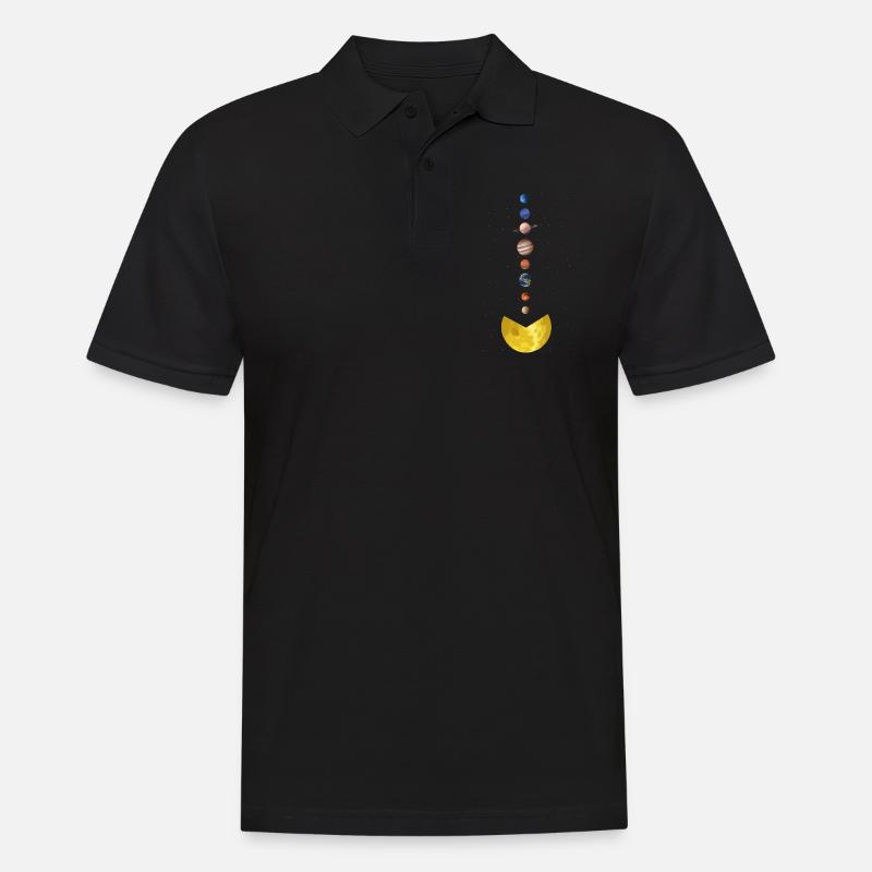 Sun-eating planets, solar system, planets - Men's Polo Shirt - black