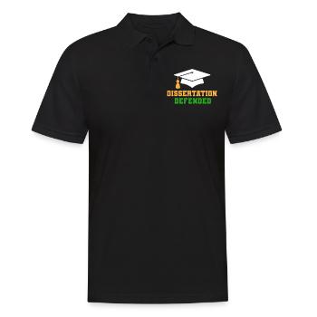 Dissertation Verteidigt - Männer Poloshirt - Schwarz - Vorne - Kai (181cm)