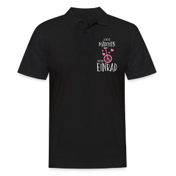 Coole Mädchen fahren EInrad - Männer Poloshirt - Schwarz - Vorne - Kai (181cm)