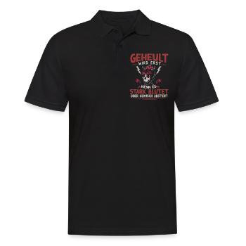 Eishockey Spieler, Eishockey - Männer Poloshirt - Schwarz - Vorne - Kai (181cm)