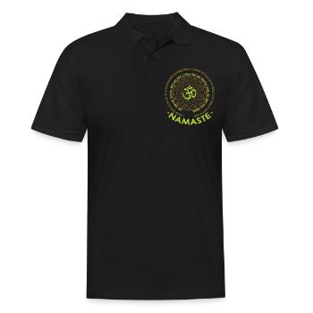Namaste Wir Sind Ein Meditation-Mandala Yoga - Männer Poloshirt - Schwarz - Vorne - Kai (181cm)