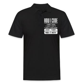 Programmierer, Code, Nerd, Programmierung - Männer Poloshirt - Schwarz - Vorne - Kai (181cm)
