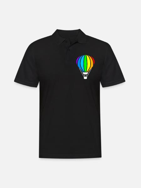 Montgolfière, pilotage d’une montgolfière - Polo Homme - noir