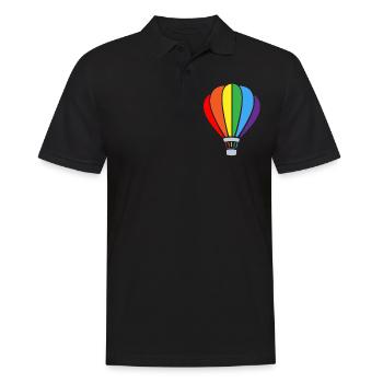 Hot air balloon, flying a hot air balloon - Men's Polo Shirt - black - Front - Kai (181cm)