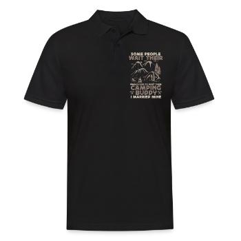 Camping Buddy Marié, Camping, Plein air - Polo Homme - noir - Devant - Kai (181cm)