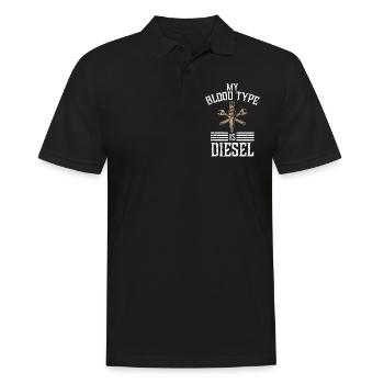 Mon groupe sanguin est diesel, chauffeur de camion - Polo Homme - noir - Devant - Kai (181cm)