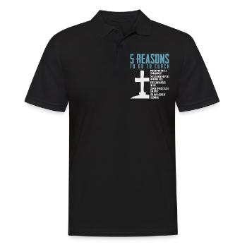 5 Reasons to Go to Church - Men's Polo Shirt - black - Front - Kai (181cm)