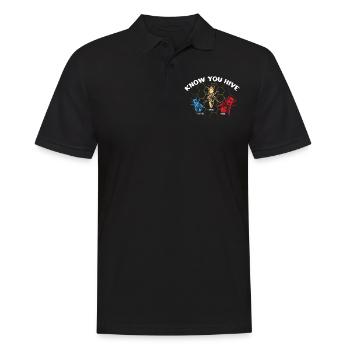 Wesentlicher Arbeiter, Biene, Imker, Wabe - Männer Poloshirt - Schwarz - Vorne - Kai (181cm)
