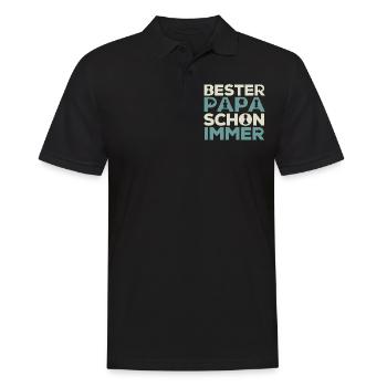 Schachvater, Schachspieler Geschenk, - Männer Poloshirt - Schwarz - Vorne - Kai (181cm)