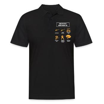 Gitarre spielen, Gitarrenspieler, Gitarrist - Männer Poloshirt - Schwarz - Vorne - Kai (181cm)