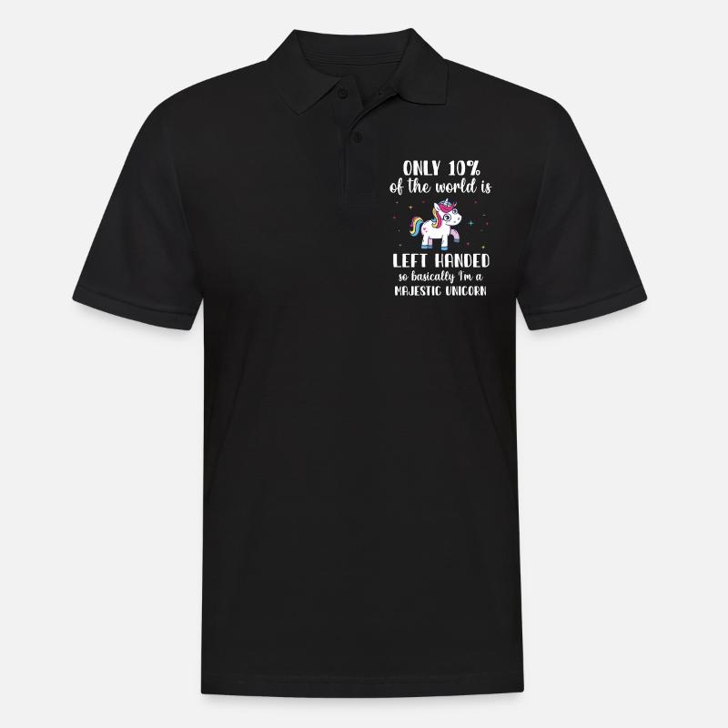 Linkshänder Einhorn - Männer Poloshirt - Schwarz