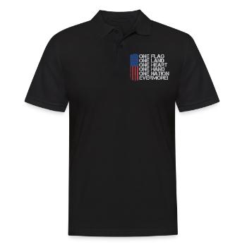 US -patriotische Zitate, Patriot, Patrioten - Männer Poloshirt - Schwarz - Vorne - Kai (181cm)