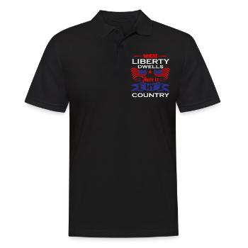 US -patriotische Zitate, Patriot, Patrioten - Männer Poloshirt - Schwarz - Vorne - Kai (181cm)