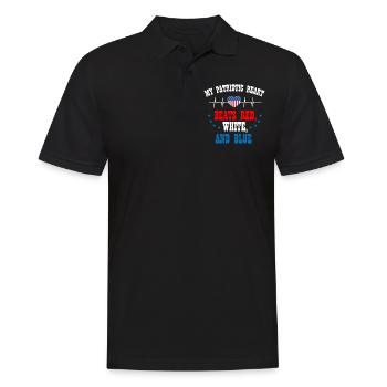 US -patriotische Zitate, Patriot, Patrioten - Männer Poloshirt - Schwarz - Vorne - Kai (181cm)