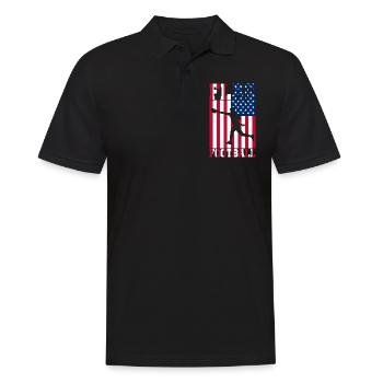 Flag Football Player American Flag - Men's Polo Shirt - black - Front - Kai (181cm)