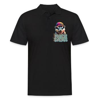 Frechdachs- Frecher Dachs Graffiti Style - Männer Poloshirt - Schwarz - Vorne - Kai (181cm)