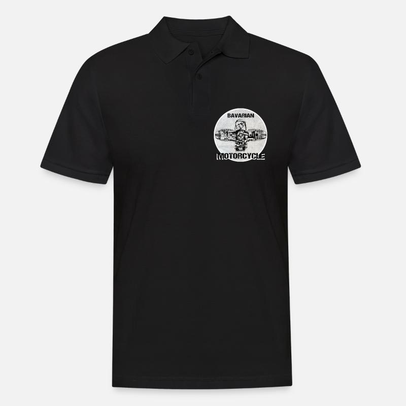 Bavarian Motorcycle Boxermotor - Männer Poloshirt - Schwarz